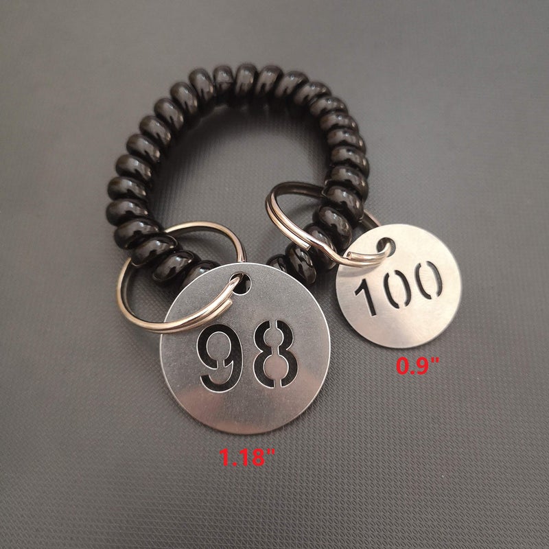 StayMax Diameter 1.18 Inches Bigger Hollowed Stainless Steel Number Tags Key Tags with Rings (1-50) - Image 5